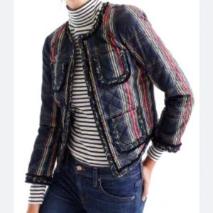 NWOT j.crea Stuart tartan quilted jacket